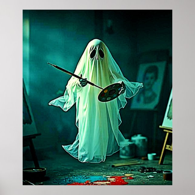 Ghostly Artist's Studio Design Poster (Front)