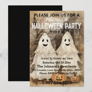Ghostly Charm — A Vintage Whisper of Halloween Invitation