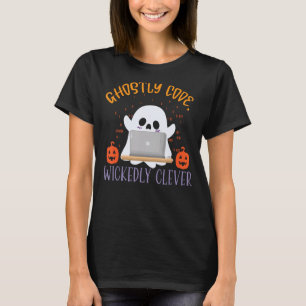 Ghostly Code Wickedly Clever Spooky Programmer Hal T-Shirt