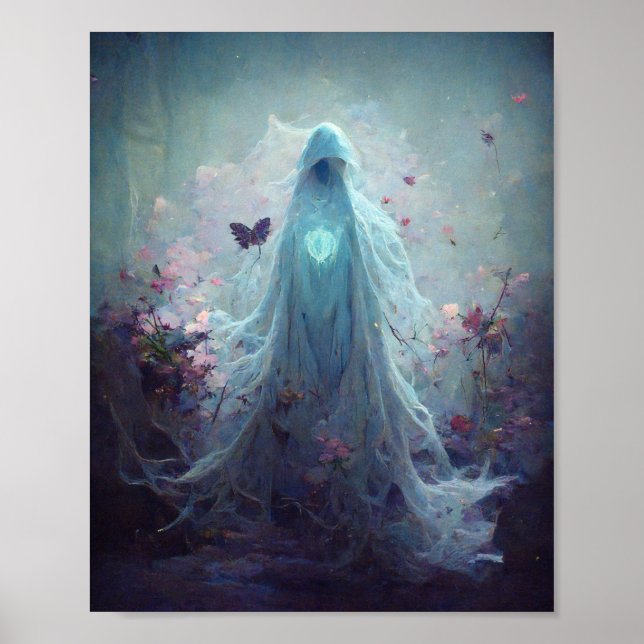 Ghostly Fae Fantasy Art Poster (Front)