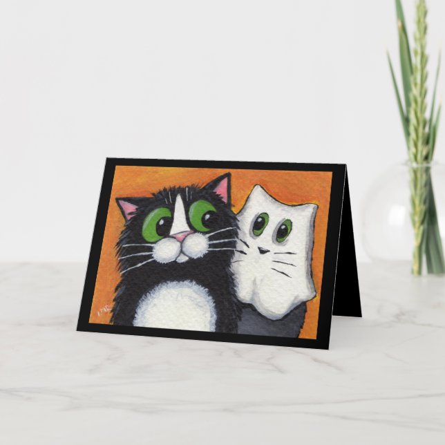 Ghostly Goings On Halloween Cats Card (Front)