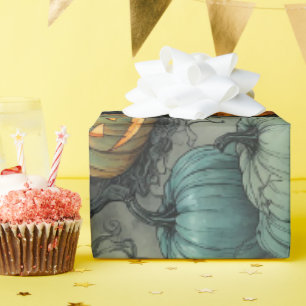 Ghostly Gourd Garden Pattern Wrapping Paper