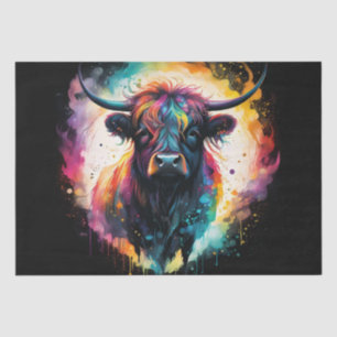 Ghostly Grace: Spectral Holographic Highland Cow, Tissue Paper