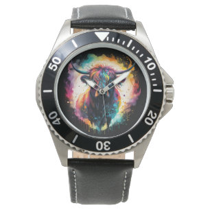 Ghostly Grace: Spectral Holographic Highland Cow, Watch