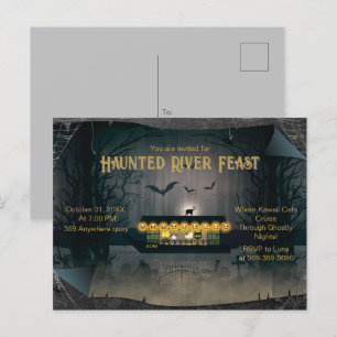 Ghostly Graveyard Cruise Invitation Postcard