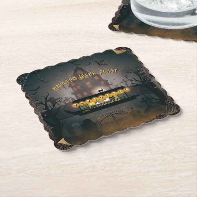 Ghostly Graveyard Cruise  Paper Coaster (Angled)