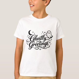 Ghostly Greetings Spooky Chic Halloween Art T-Shirt