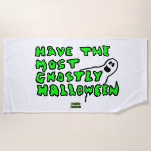 Ghostly Halloween Beach Towel
