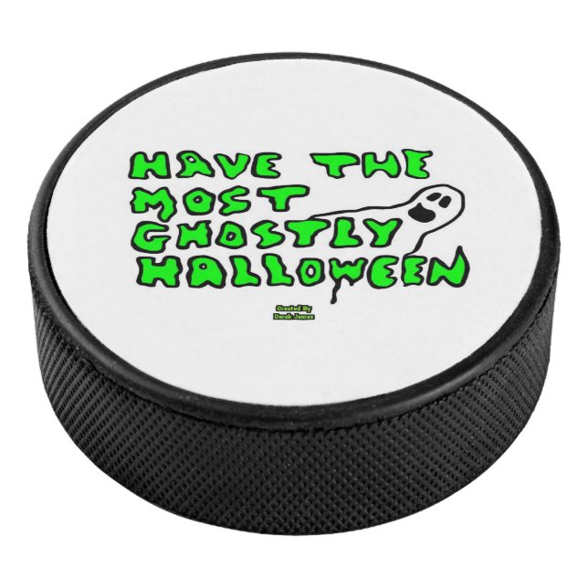 Ghostly Halloween Hockey Puck (3/4)