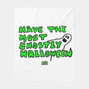 Ghostly Halloween Medium Fleece Blanket