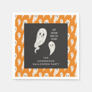 Ghostly halloween party halloween napkins