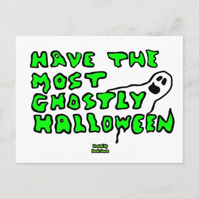 Ghostly Halloween Postcard (Front)