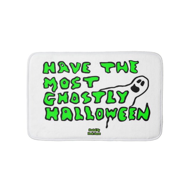 Ghostly Halloween Small Bath Mat (Front)