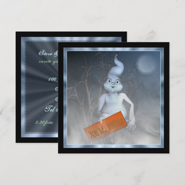Ghostly Invite Halloween Party Invitation (Front/Back)