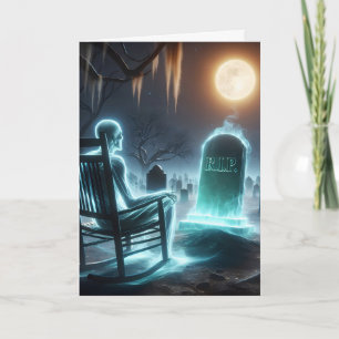 Ghostly Man Sitting In Rocking Chair Card