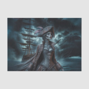 Ghostly Mesmerized Pirate Haunting High Seas Art Tissue Paper