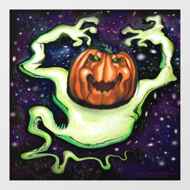 Ghostly Pumpkin Window Cling (Sheet)