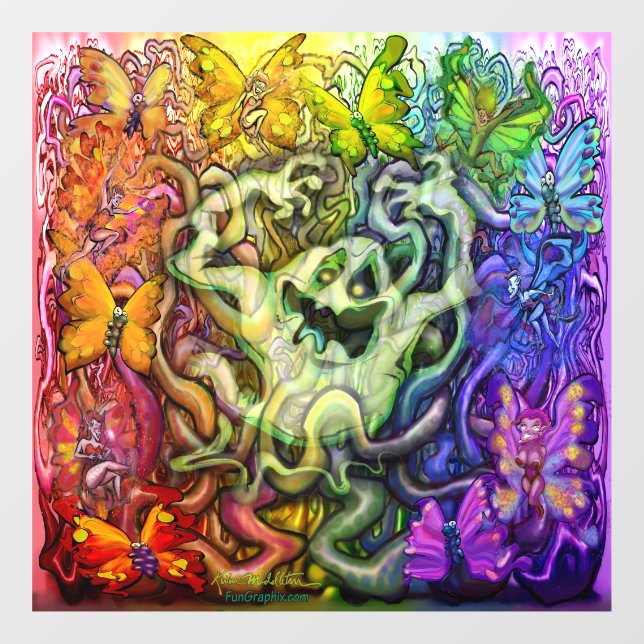 Ghostly Rainbow Magic Window Cling (Sheet)
