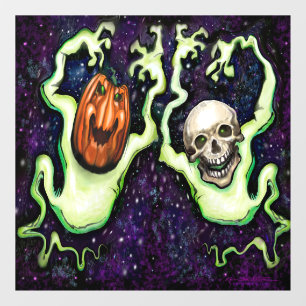 Ghostly Skull Window Cling
