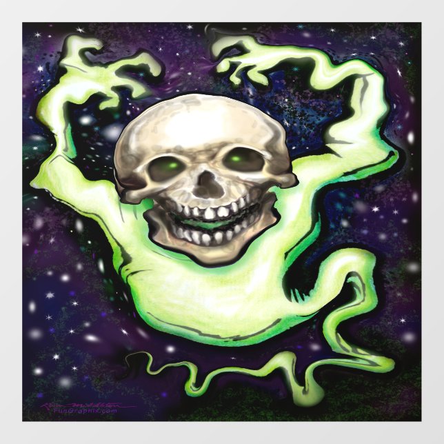 Ghostly Skull Window Cling (Sheet)