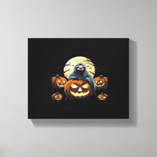 Ghostly Sloth's Midnight Haunt Classic T-Shirt Canvas Print