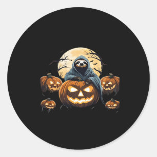 Ghostly Sloth's Midnight Haunt Classic T-Shirt Classic Round Sticker