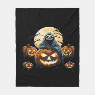 Ghostly Sloth's Midnight Haunt Classic T-Shirt Fleece Blanket