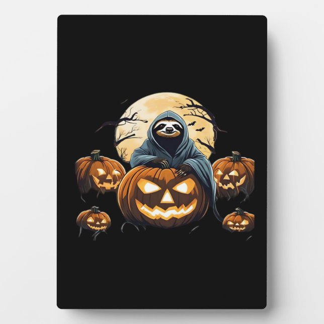Ghostly Sloth's Midnight Haunt Classic T-Shirt Plaque (Front)