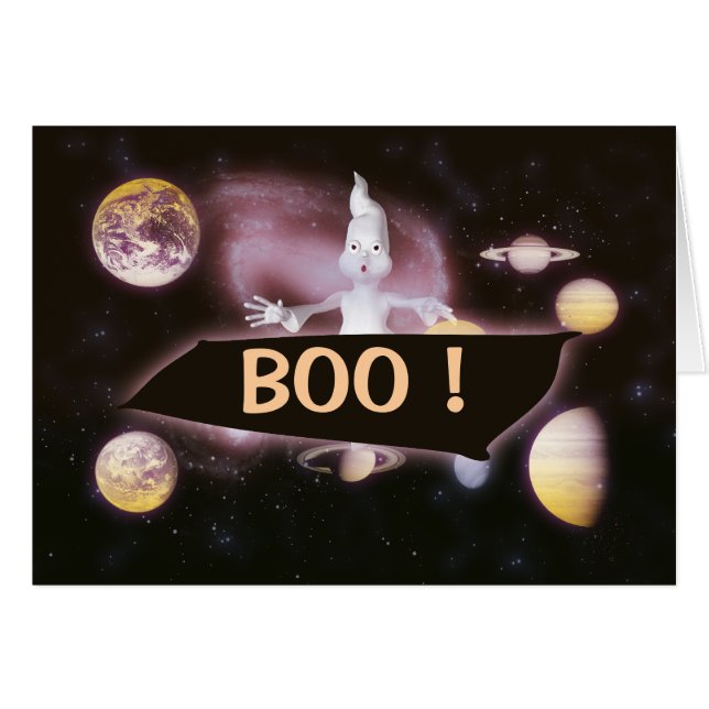 Ghostly space surprise cards - customizable (Front Horizontal)