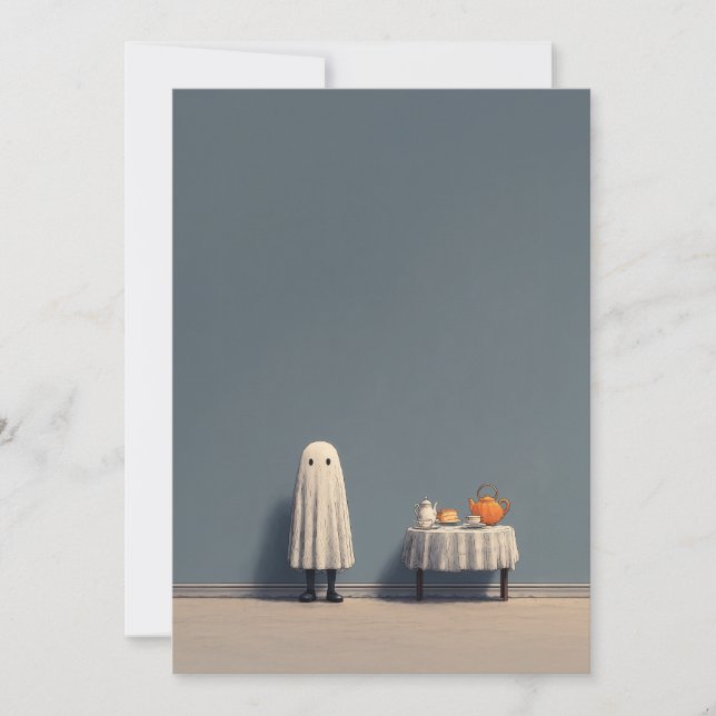 Ghostly Tea Party Vibes Invitation (Front)