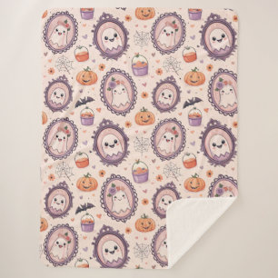 Ghostly Treats & Autumn Whimsy Sherpa Blanket