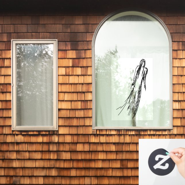 Ghostly Woman Window Cling (Home Window)