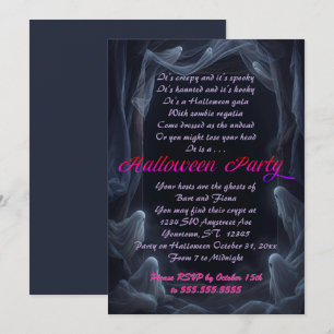 Ghosts All Around Halloween Party Invitation