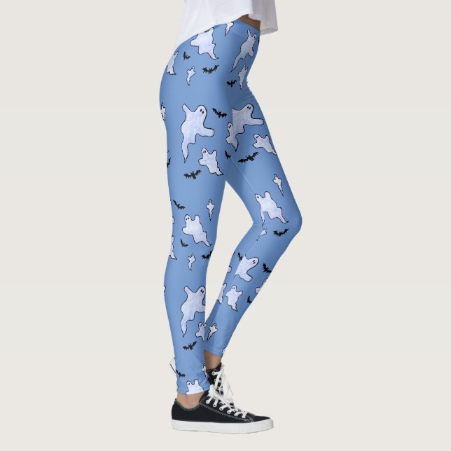 Ghosts and Bats Halloween Leggings (Right)