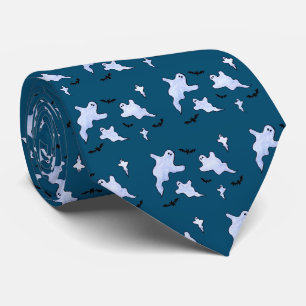 Ghosts and Bats Halloween Tie