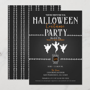 Ghosts and Bones Halloween Costume Party  Invitation