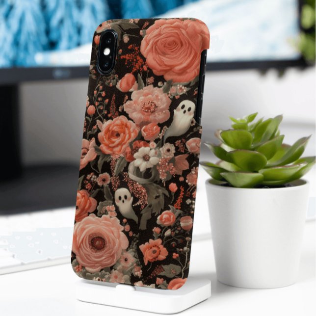 Ghosts and Flowers Embroidery Style Case-Mate iPhone Case (Creator Uploaded)