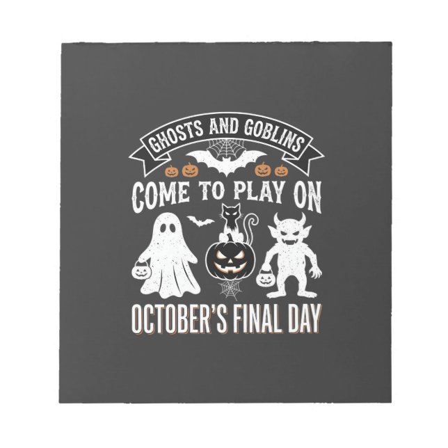 Ghosts and Goblins Halloween October Final Day_1 Notepad (Front)