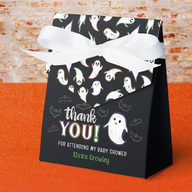 Ghosts & Bats Halloween Baby Shower Thank You Favor Box (Creator Uploaded)