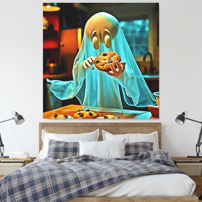 Ghost's Craving for Cookies Canvas Print (Insitu(Bedroom))