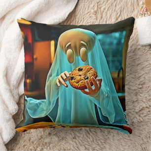 Ghost's Craving for Cookies Throw Pillow