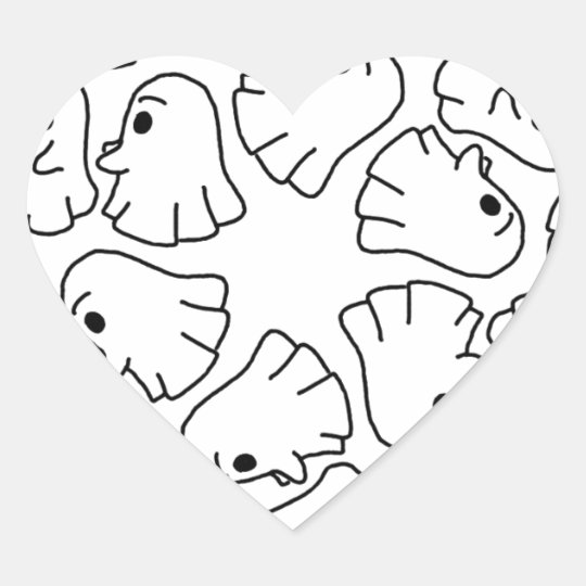 ghosts cute Halloween ghost Heart Sticker