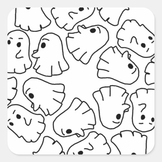 ghosts cute Halloween ghost Square Sticker