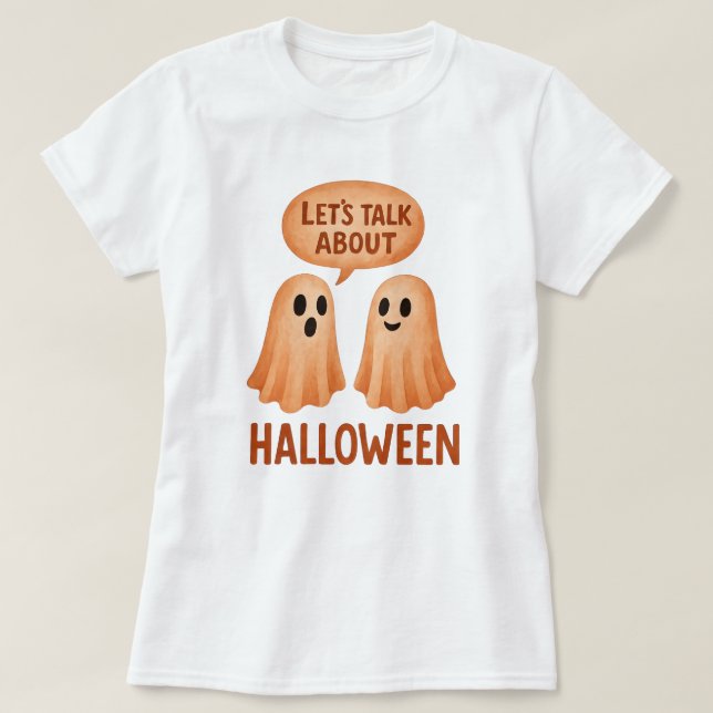 Ghosts Discussing Halloween T-Shirt (Design Front)