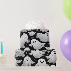 Ghosts Everywhere Spooky Fun Halloween Scene Wrapping Paper