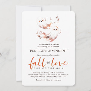 Ghosts Fall In Love Wedding Invitation