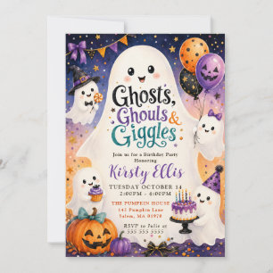 Ghosts Ghouls & Giggles Birthday Party Invitation