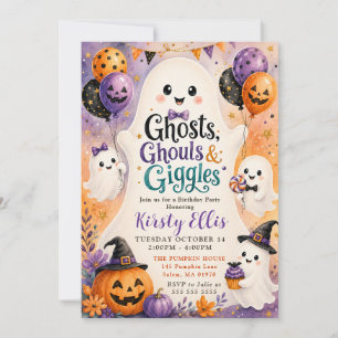 Ghosts Ghouls & Giggles Birthday Party Invitation