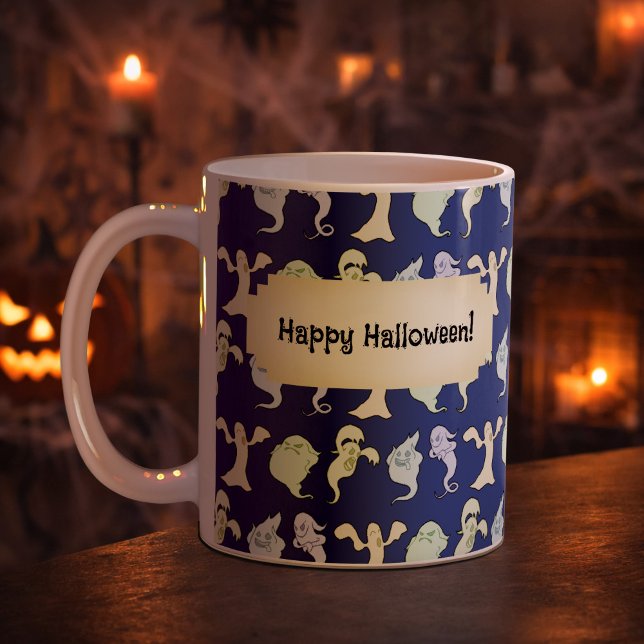 Ghosts Haunted Halloween Pixel Art Pattern Coffee Mug (Creator Uploaded)