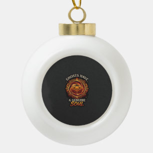 Ghosts Have Genuine Soul Haloween Pumpkin Fire Swi Ceramic Ball Christmas Ornament